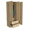 Tuhome Austral 3 Door Armoire with Drawers, Shelves, and Hanging Rod, Light Oak/Black CDW6598 - alternate 2